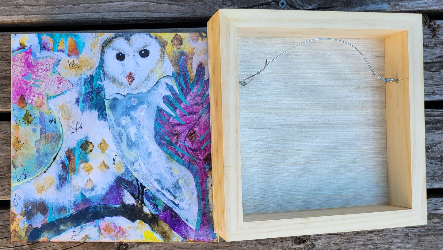 Print Mounted on Wood Panel Holding Wisdom